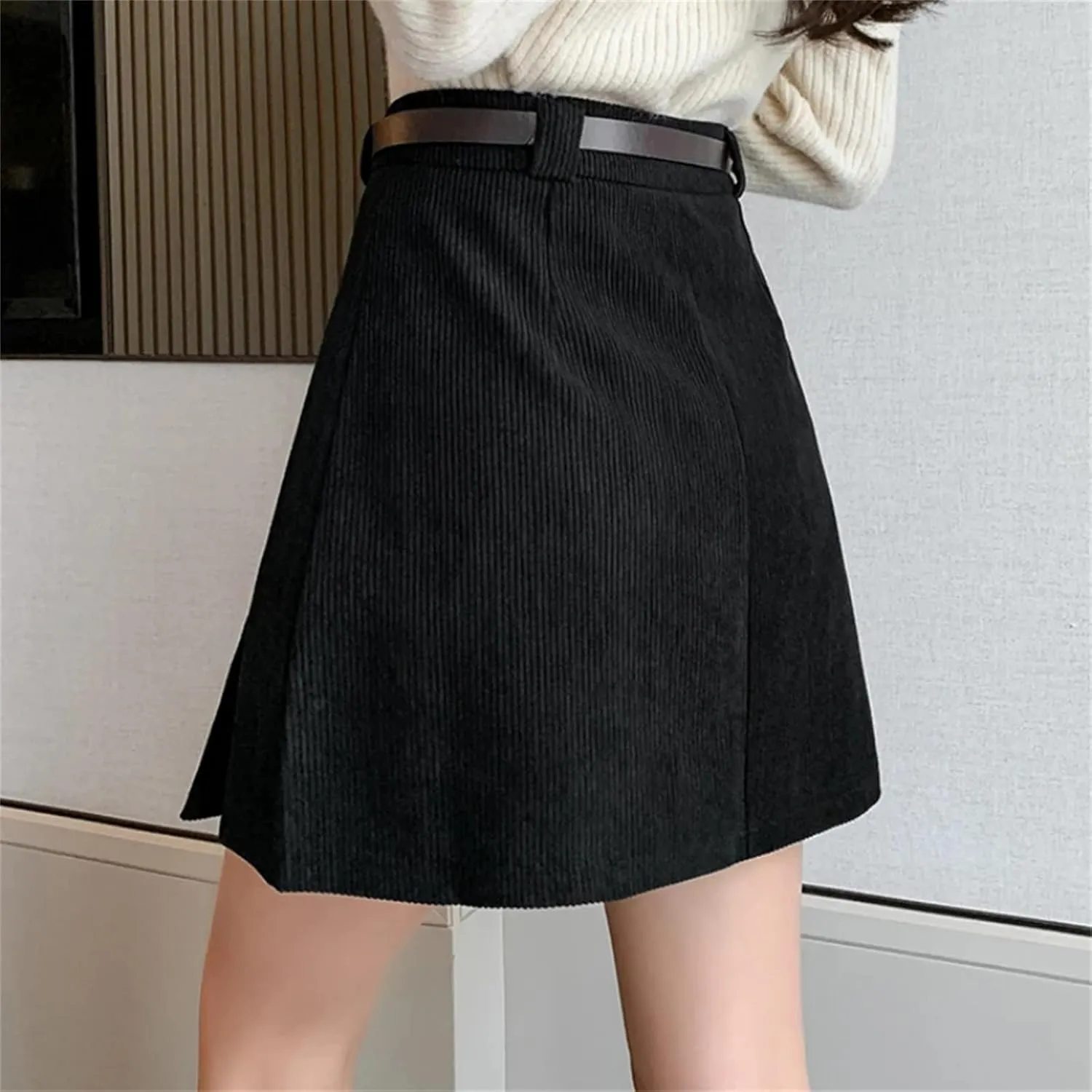 Women's A-Line High Waist Mini Pleated Skirt  Fashion Corduroy Casual Short Tennis Skirt Lightweight Golf Skirt
