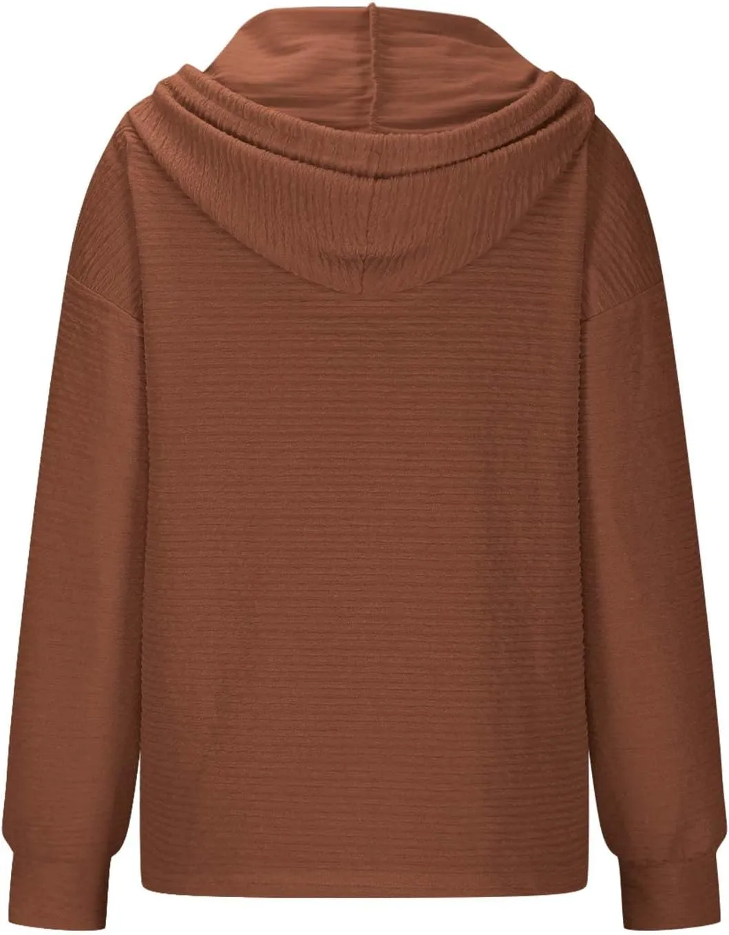 Women's Casual Hoodies Long Sleeve Solid Color Lightweight Pullover Tops Loose Sweatshirt Pleated Drawstring Shirts