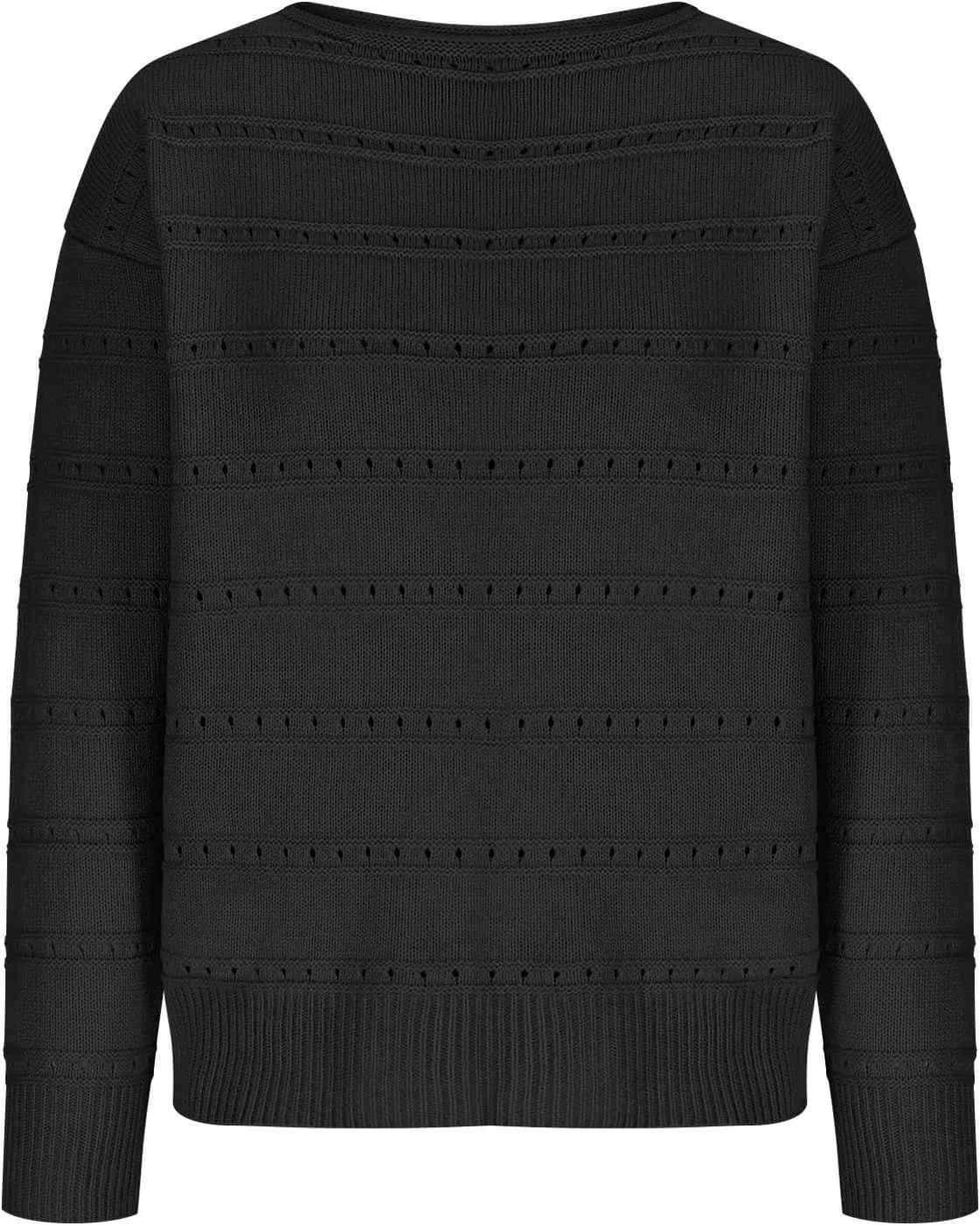 Womens Casual Sweater Lightweight Long Sleeve Off Shoulder Pullover Top Dressy Hollow Out Shirt 2024 Fall Outfits