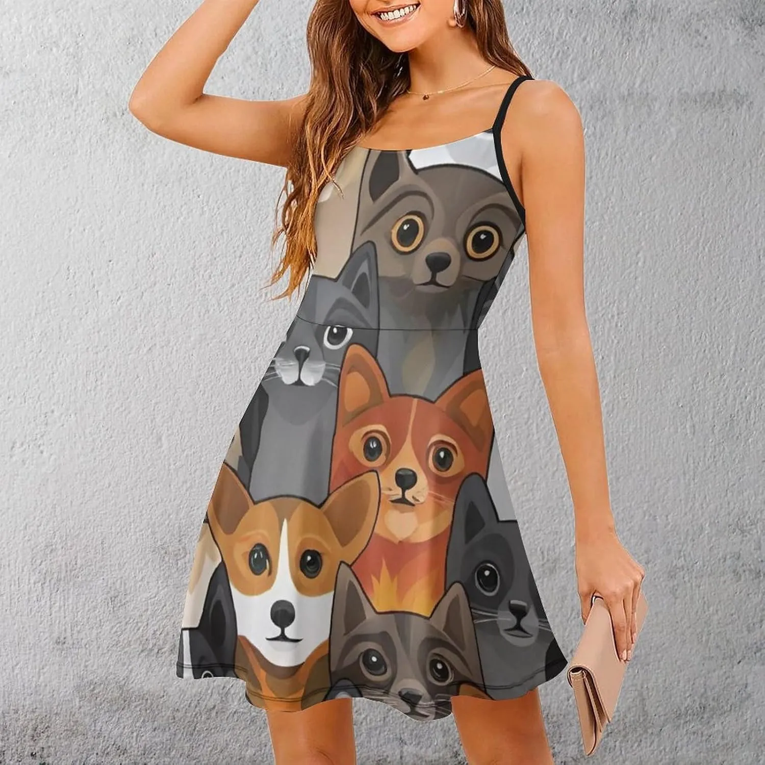 Women's Casual Swing Midi Sun Dress for Party Beach Date