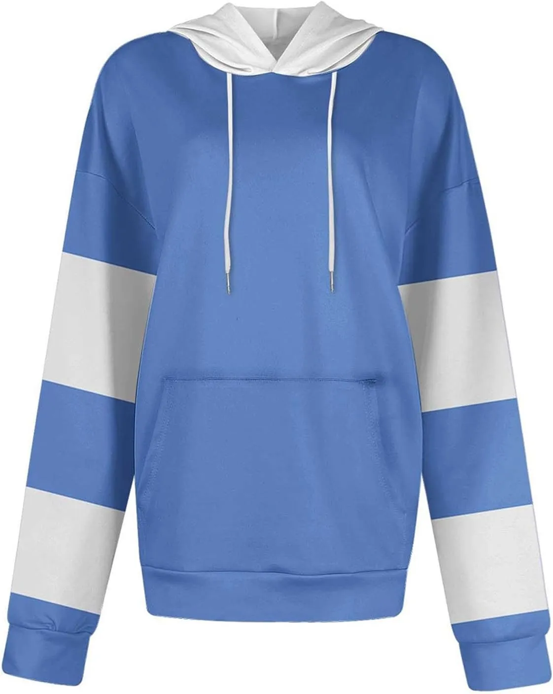 Womens Crew Neck Color Block Sweatshirts Hoodies Long Sleeve Casual Lightweight Pullover Top Fall Winter Loose Coat