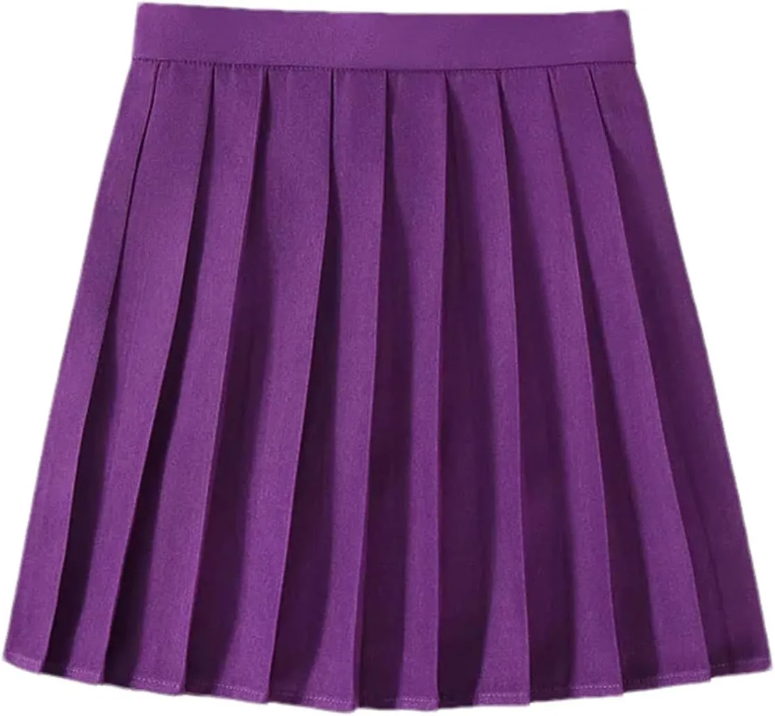 Women's High Waist A-Line Mini Pleated Skirt for School Girl Uniform - Summer Ladies' Clothes