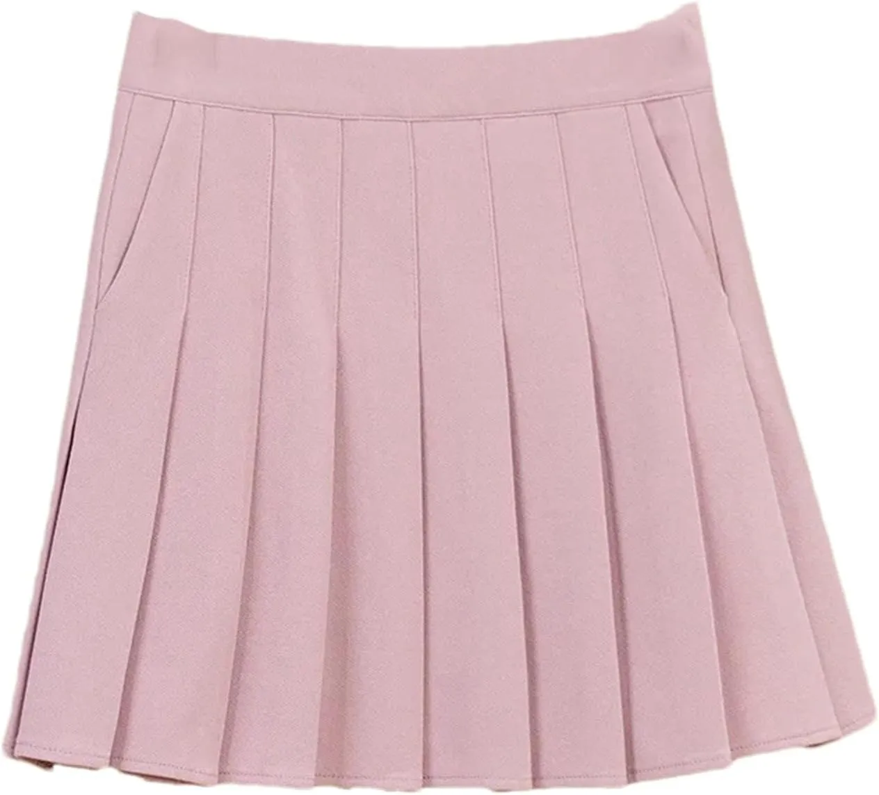 Women's High-Waisted Skirt with Pockets  Fashionable Mini Pleated School Uniform Casual Lightweight Golf Skirt