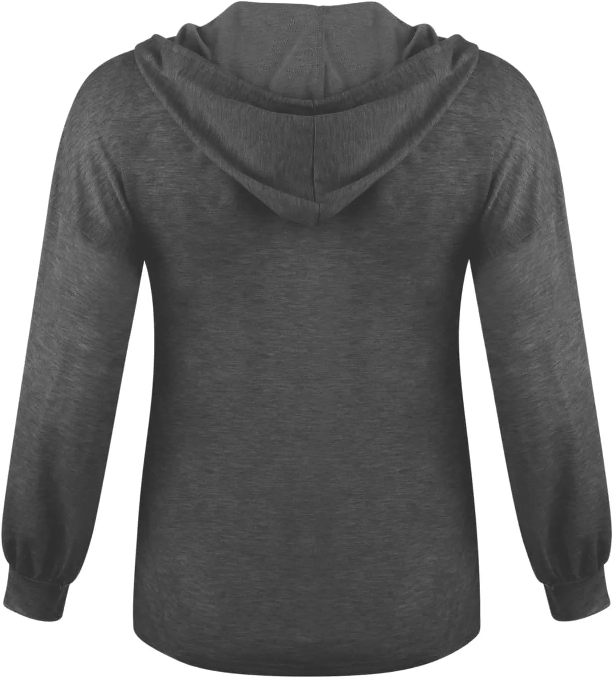 Womens Hooded Button Collar Drawstring Hoodies Pullover Sweatshirts Casual Long Sleeve Solid Color Fall Top Shirts