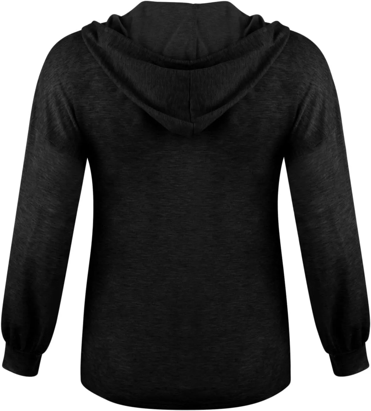 Womens Hooded Button Collar Drawstring Hoodies Pullover Sweatshirts Casual Long Sleeve Solid Color Fall Top Shirts