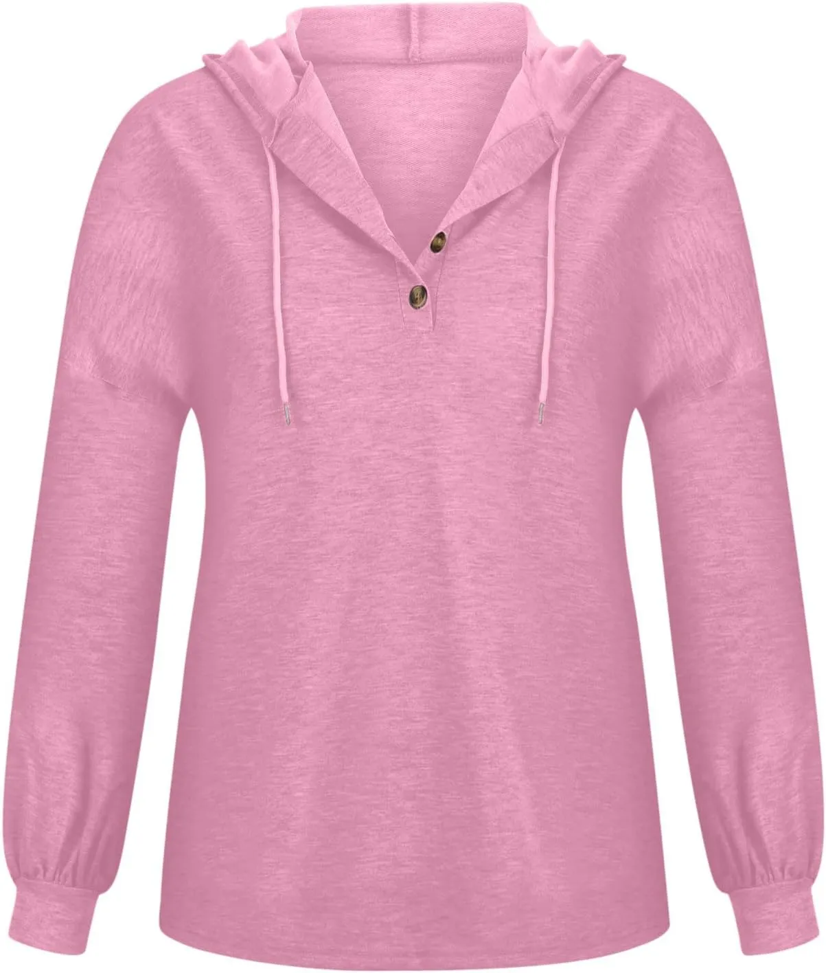 Womens Hoodies Loose Fit Sweatshirt Casual Long Sleeve Button V Neck Shirts Pullover Tops Fashion Cute Blouse Tops