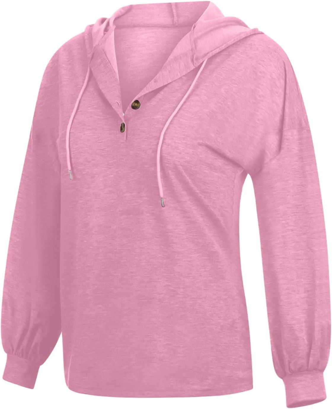 Womens Hoodies Loose Fit Sweatshirt Casual Long Sleeve Button V Neck Shirts Pullover Tops Fashion Cute Blouse Tops