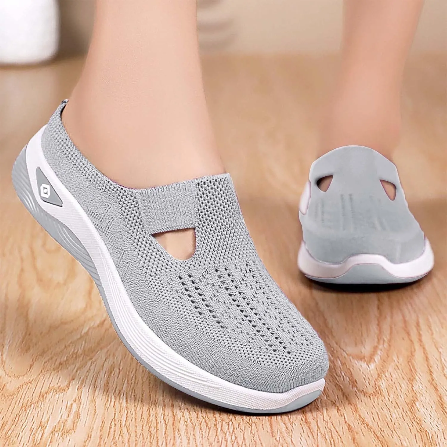 Womens Orthopedic Loafers Comfortable Slip On Knitted Sneakers with Arch Support for Walking Running Hiking Diabetic 2025