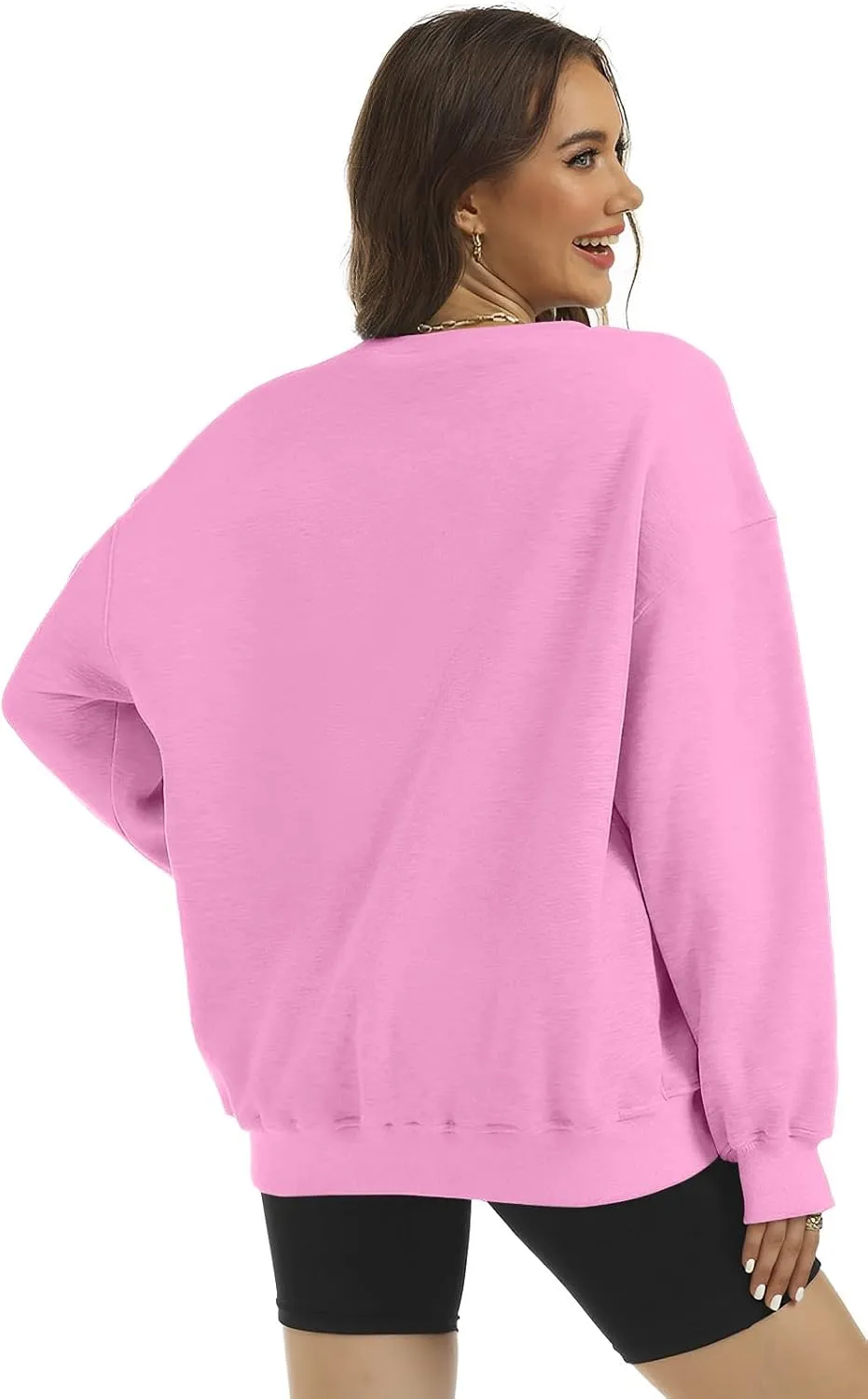 Women's Oversized Casual Long Sleeve Sweatshirt Comfy Hoodies Crewneck Fleece Pullover Sweaters Fall Outfits Clothes