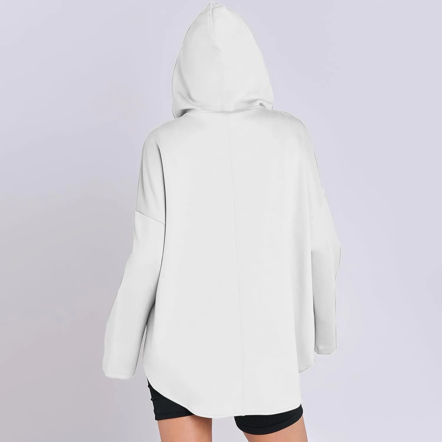 Womens Oversized Hoodies Trendy 2024 Half Zip Up Fleece Hooded Pullover Sweatshirt Fall Outfits 2024 Winter Clothes