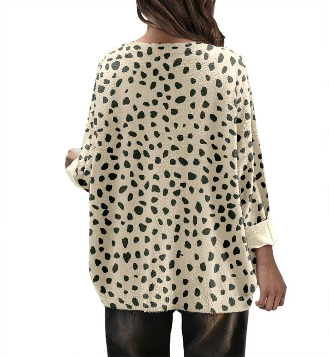 Womens Oversized Sweaters Fall 2024 Crewneck Knit Graphic Printed Pullover Sweater Tops Trendy Outfits