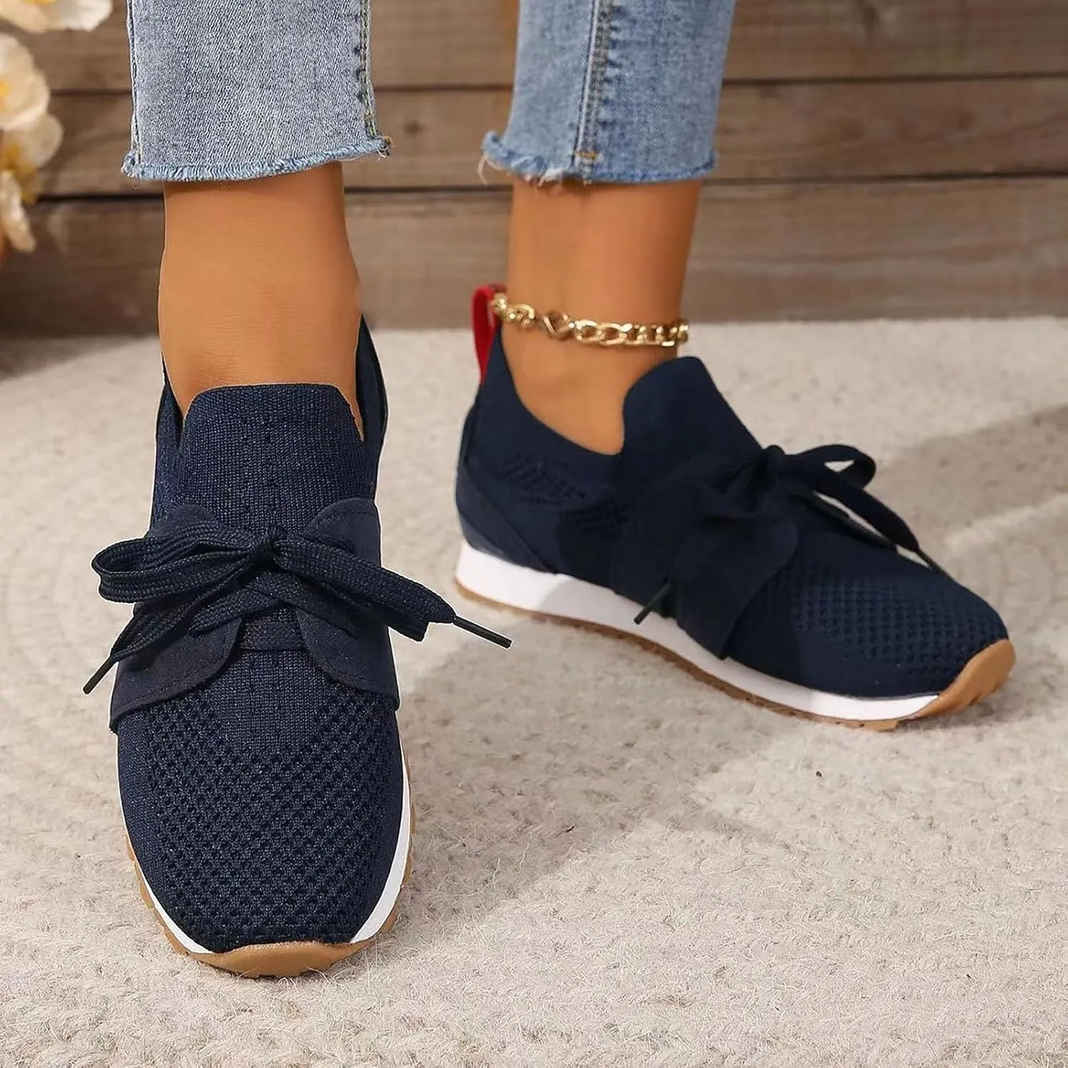 Women's Sneakers Slip on Water Proof Shoes Women Casual Lightweight Tennis Shoes Womens White Sneakers