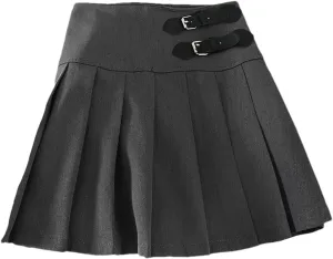 Women's Solid Color Fashion Mini Skirt  High Street Pleated Summer Soft High Waisted Pleated Skirt Tennis Skirts