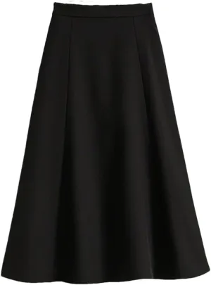 Women's Spring and Summer Solid Color High Waist Skirt Korean Loose Casual A-Line Midi Ball Gown Skirts