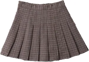 Women's Summer Pleated A-Line Short Mini Skirt  Elegant Plaid Tennis Skirts for Girls Skater Skirt