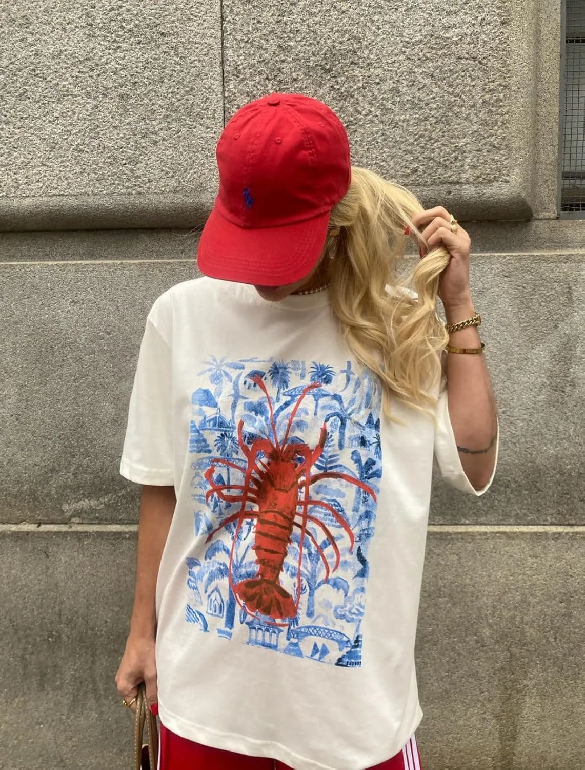 Y2k Cute Oversized Graphic Shirts Teen Girls Women Preppy Short Sleeve Floral Baggy Tees Costal Aesthetic Tops