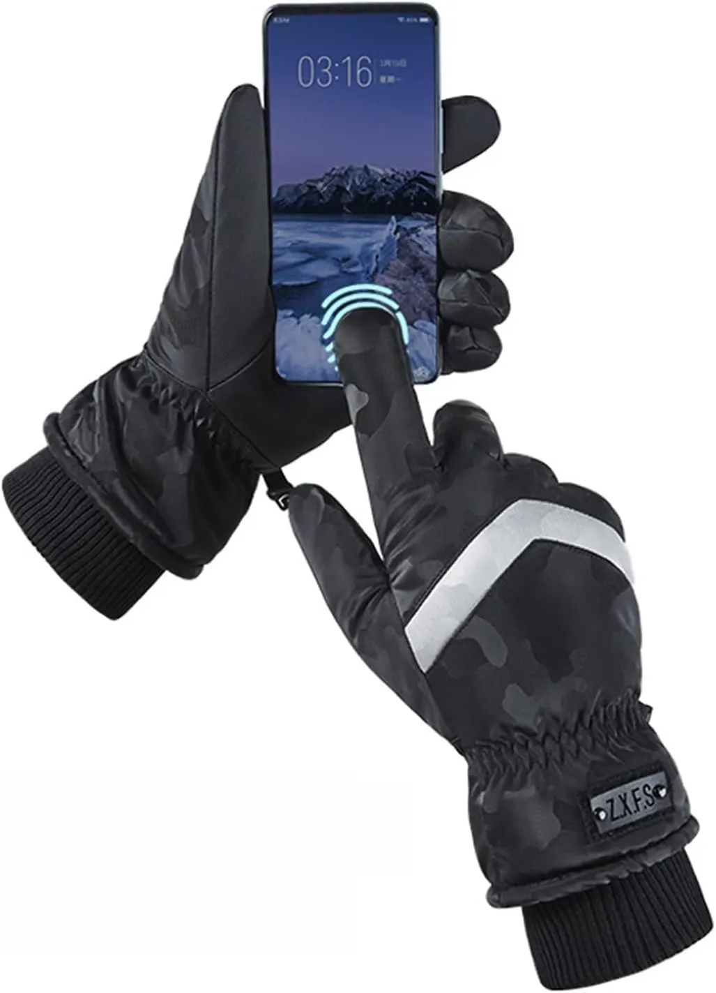 YOLAI Men Winter Ski Snow Gloves Windproof Touchscreen Snowboard Gloves Insulated Gloves for Winter Warm