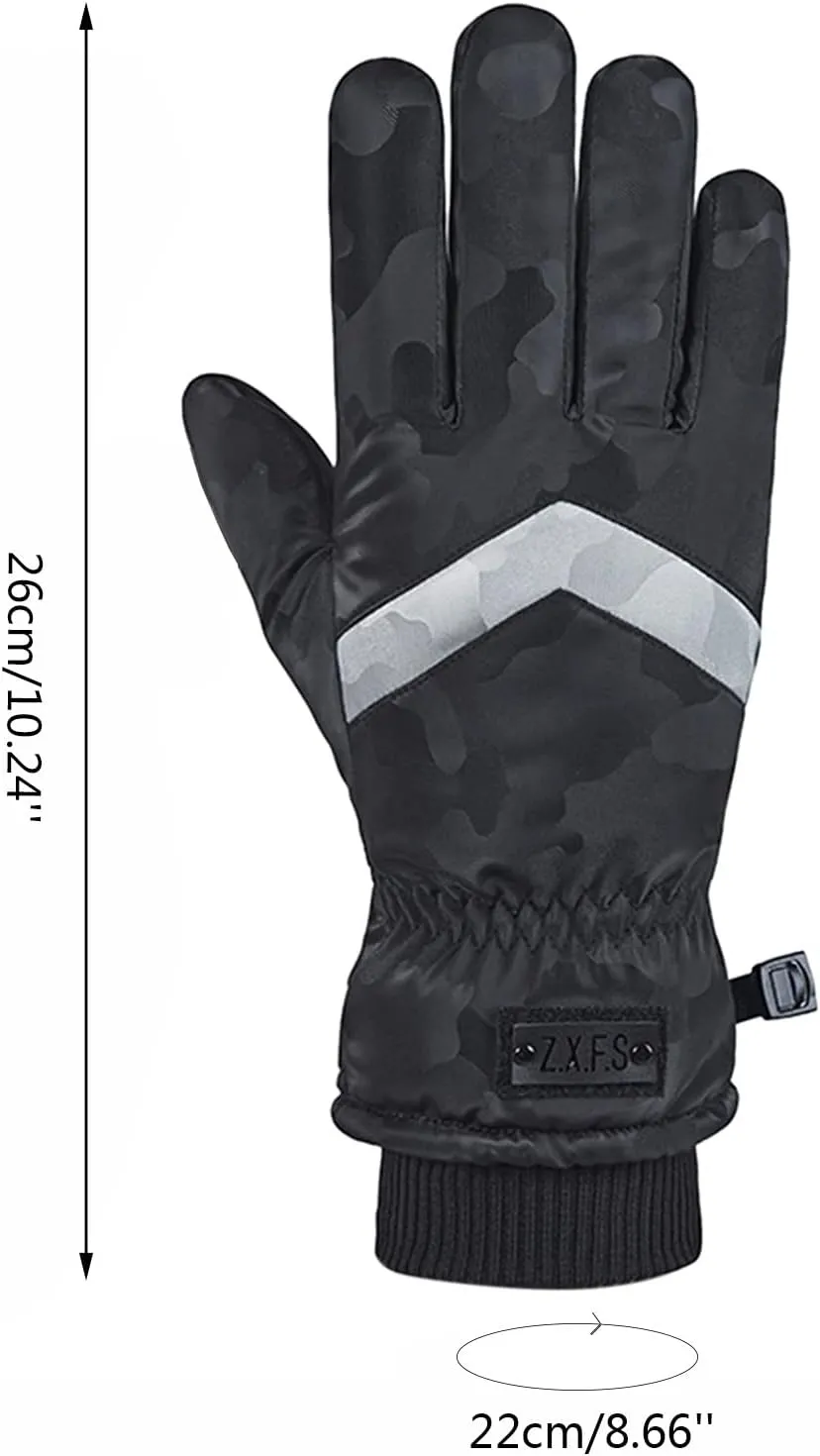 YOLAI Men Winter Ski Snow Gloves Windproof Touchscreen Snowboard Gloves Insulated Gloves for Winter Warm