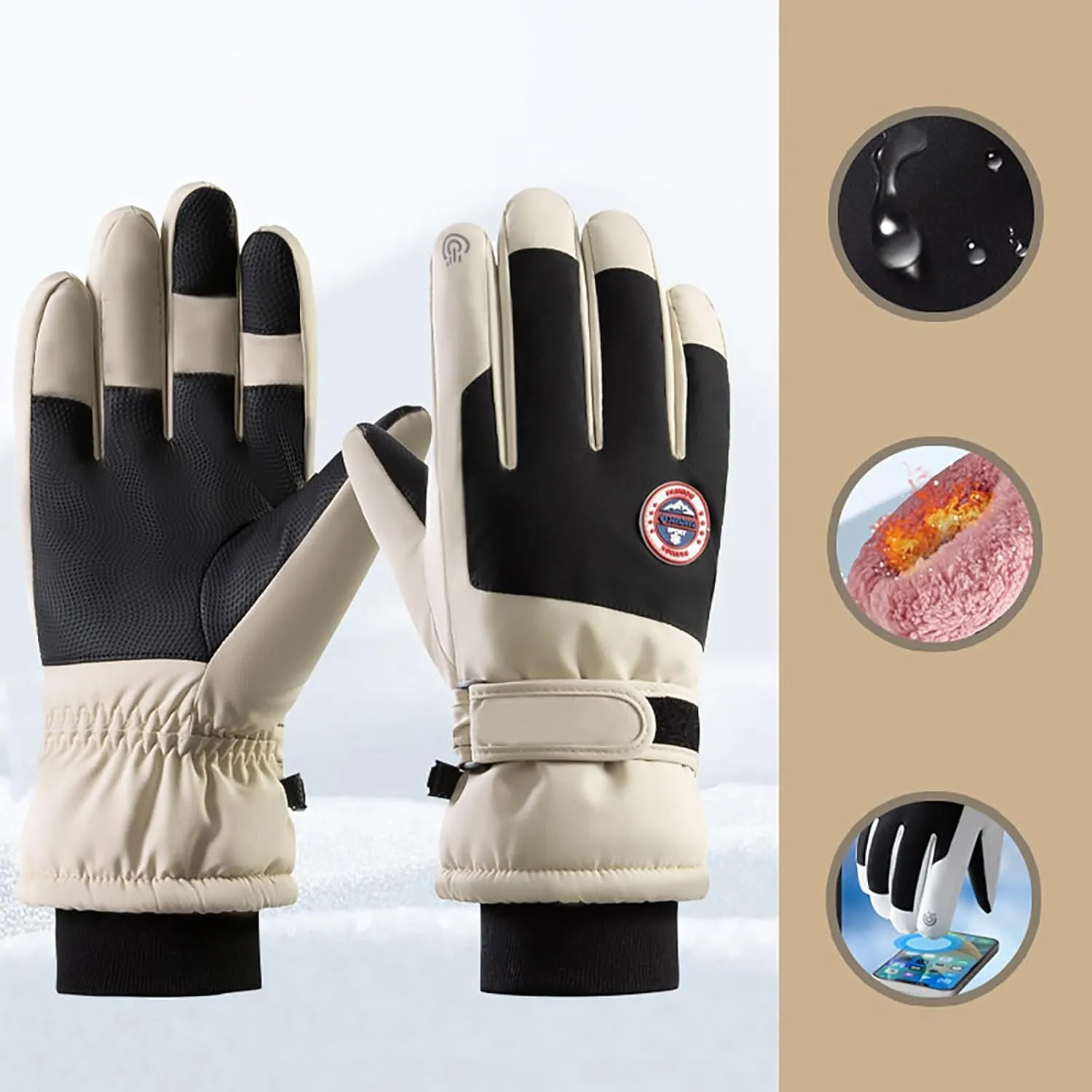YOLAI Winter Warm Gloves for Men Touchscreen Gloves Cold Weather Windproof Thermal Snow Gloves for Working Cycling
