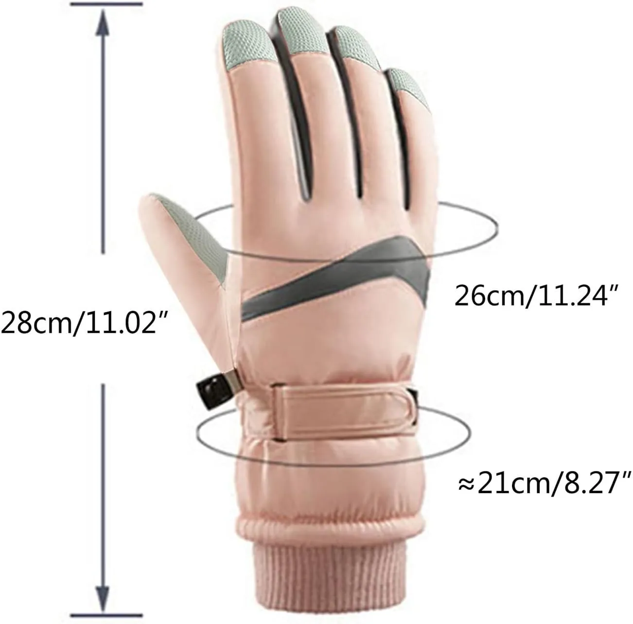 YOLAI Women Winter Ski Gloves Full Finger Winter Gloves Snowboarding Gloves Touchscreen Ski Gloves Women